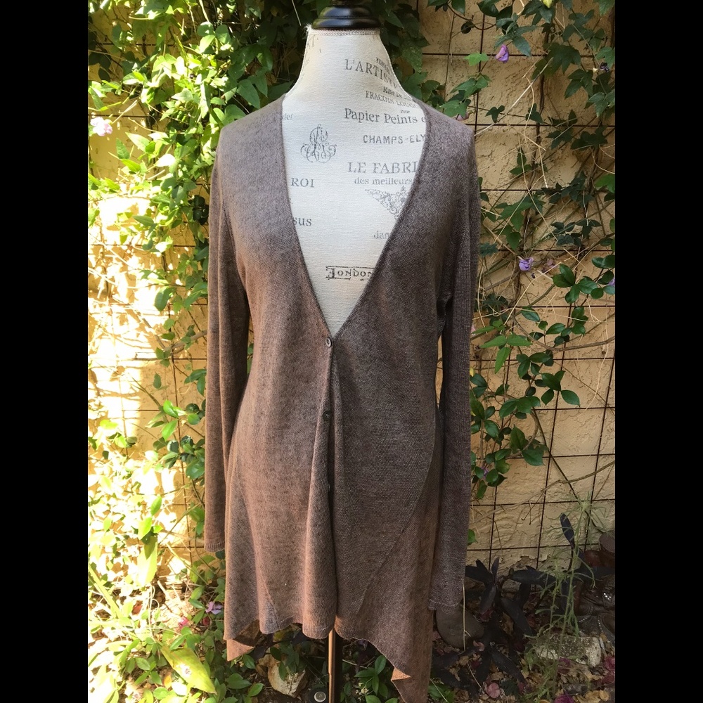 🎉H-P🎉 EILEEN FISHER Sexy n’ Soft Taupe / Greige Neutral Linen Sweater